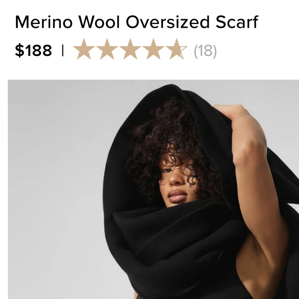 Alo Black Wool Scarf